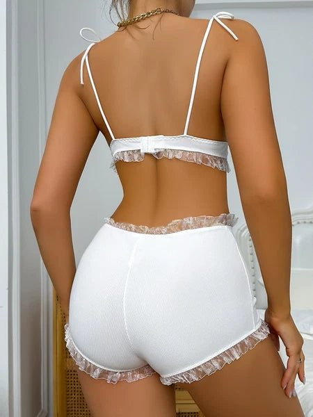 Sexy Lingerie Women Lace Hot Pants Babydoll Nightdress Nightgown Sleepwear Set