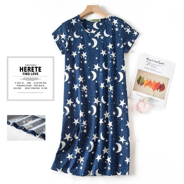 Casual Nights Women's Cotton Short Sleeve Nightgown Sleep House Dress Home Gown