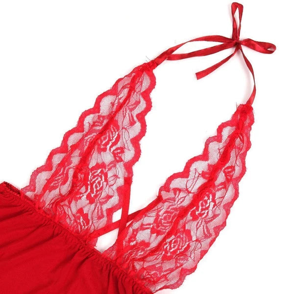 Women Sexy Lingerie Lace Babydoll Thong Nightwear Sleepwear Underwear Dress Set