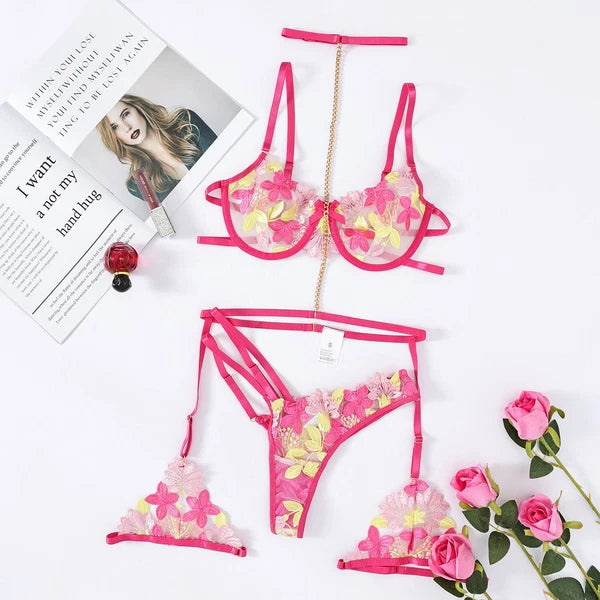 Women Sexy-Lingerie Lace Babydoll Bra G-string Sleepwear Underwear Nightwear US