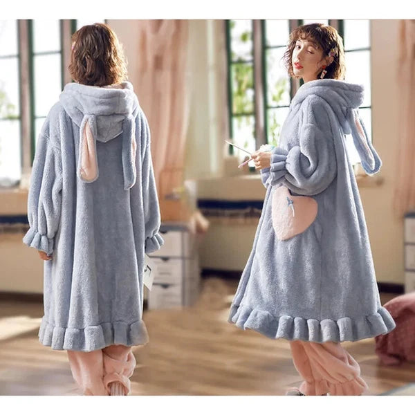 Winter Pajamas Set Women Sleepwear Nightgown Pants Pyjamas Suit Homewear Clothes