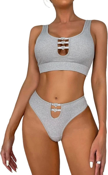 Sexy Bra Panty 2 Pieces Lingerie Sets Soft Pajamas Women's Sexy Sleepwear Bikini