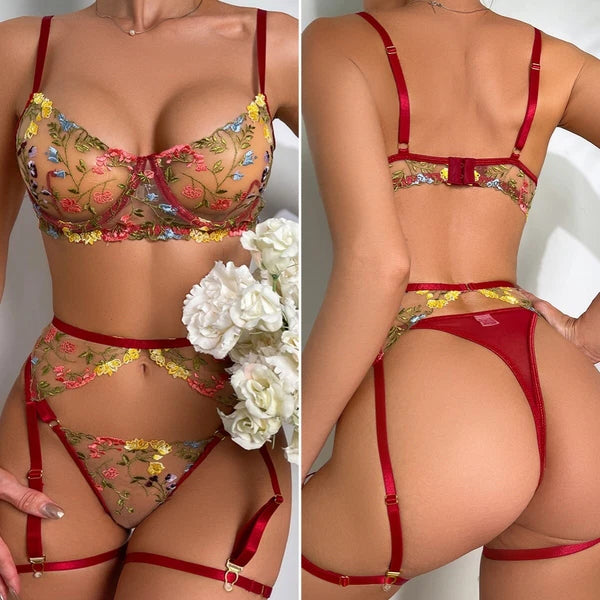 Women's Sexy Lingerie Lace Babydoll Bra Thong Set Sleepwear Underwear Nightwear