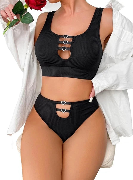 Sexy Bra Panty 2 Pieces Lingerie Sets Soft Pajamas Women's Sexy Sleepwear Bikini