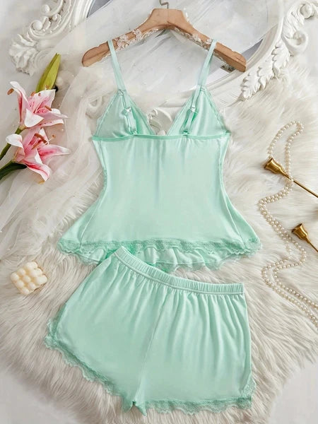 Womens Sweetness Cami Lace Camisole Lingerie Nightwear Sexy Pajamas Lounge Sets
