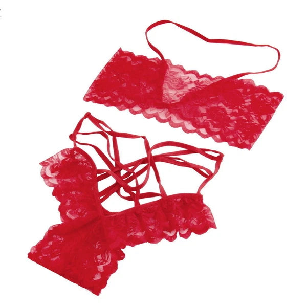 Women Sexy-Lingerie Lace Babydoll Bra G-string Sleepwear Underwear Nightwear US