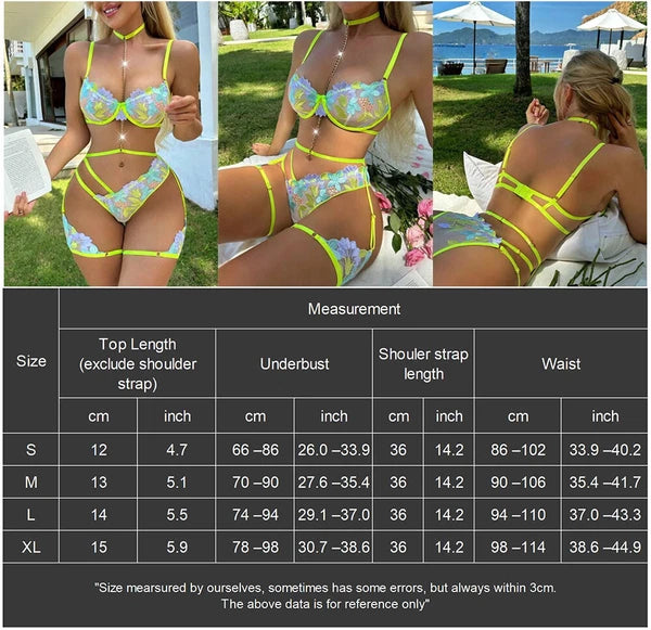 Women's Sexy Lingerie Lace Babydoll Bra Thong Set Sleepwear Underwear Nightwear