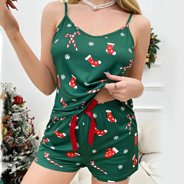 Women Sexy Sleepwear Lace Cotton Pajamas Set Shorts Nightwear Camisole Underwear