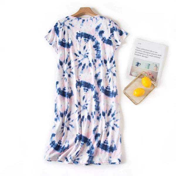 Casual Nights Women's Cotton Short Sleeve Nightgown Sleep House Dress Home Gown