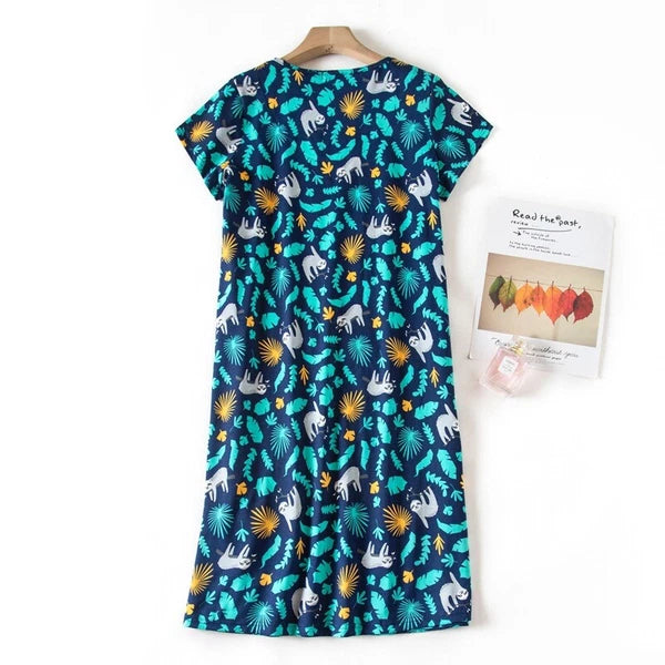 Casual Nights Women's Cotton Short Sleeve Nightgown Sleep House Dress Home Gown
