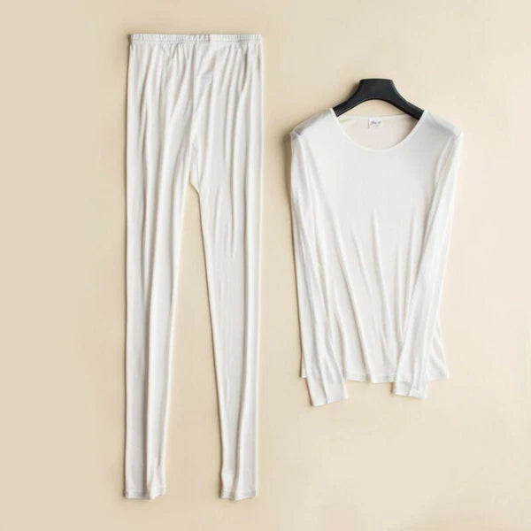 New Women's Silk Thermal Underwear Set Silk Long Johns Top & Bottom TG3S48