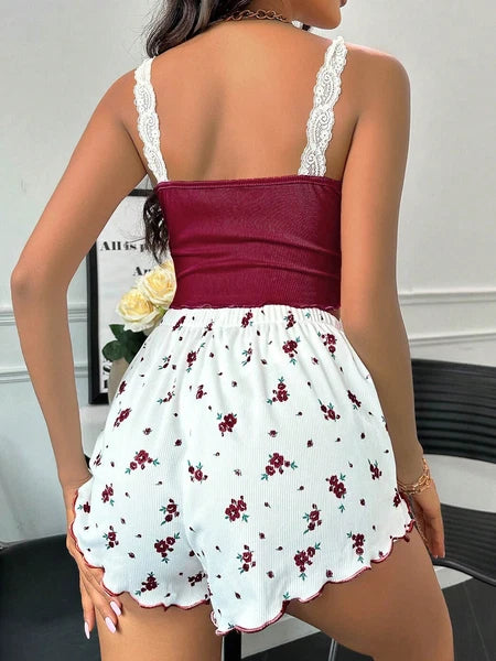 Women's Sexy Sleepwear Lace Pajamas Set Shorts Nightwear Camisole Short Sets US