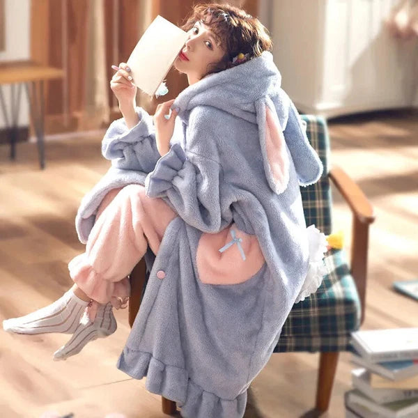 Winter Pajamas Set Women Sleepwear Nightgown Pants Pyjamas Suit Homewear Clothes