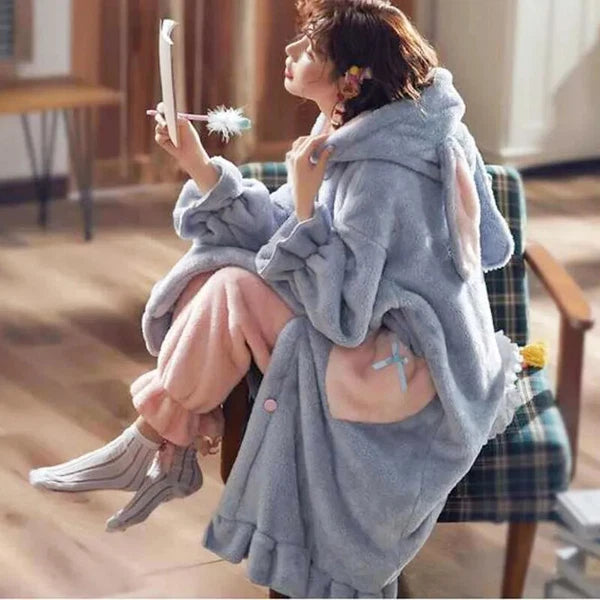 Winter Pajamas Set Women Sleepwear Nightgown Pants Pyjamas Suit Homewear Clothes