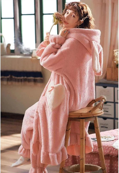 Winter Pajamas Set Women Sleepwear Nightgown Pants Pyjamas Suit Homewear Clothes