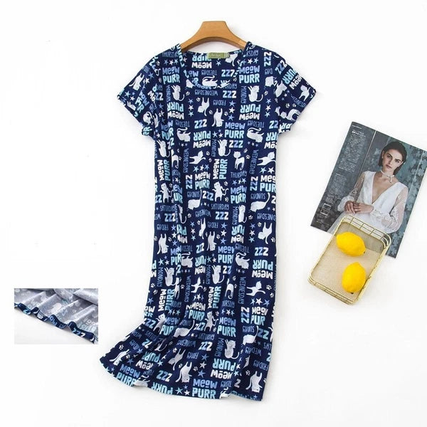 Casual Nights Women's Cotton Short Sleeve Nightgown Sleep House Dress Home Gown