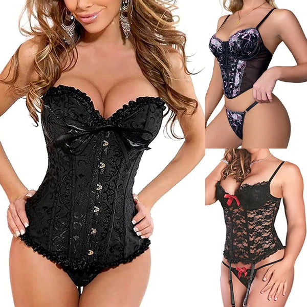 Women Sexy Lingerie Lace Sleepwear Underwear Push up Bra Nightwear G-String Set
