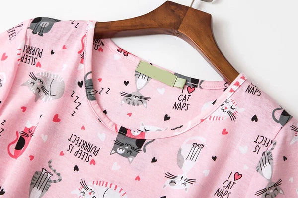 Casual Nights Women's Cotton Short Sleeve Nightgown Sleep House Dress Home Gown