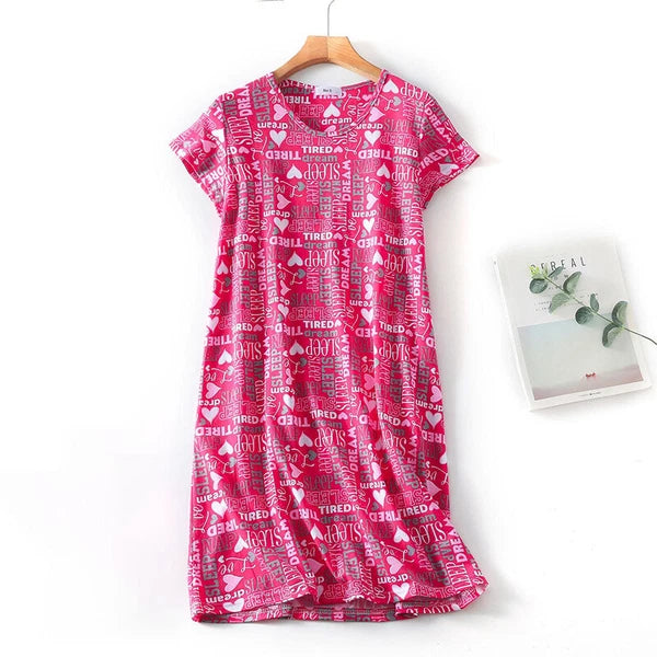 Casual Nights Women's Cotton Short Sleeve Nightgown Sleep House Dress Home Gown