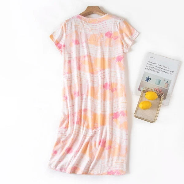 Casual Nights Women's Cotton Short Sleeve Nightgown Sleep House Dress Home Gown