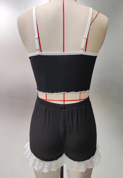 Women's Sexy Sleepwear Lace Pajamas Set Shorts Nightwear Camisole Short Sets US