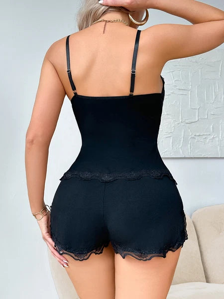 Womens Sweetness Cami Lace Camisole Lingerie Nightwear Sexy Pajamas Lounge Sets