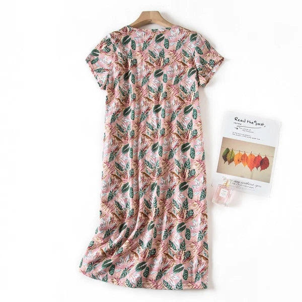 Casual Nights Women's Cotton Short Sleeve Nightgown Sleep House Dress Home Gown